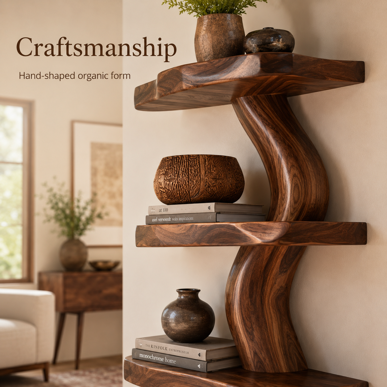Rowan Organic Wood Wall Shelf - Design 022 - product image 07