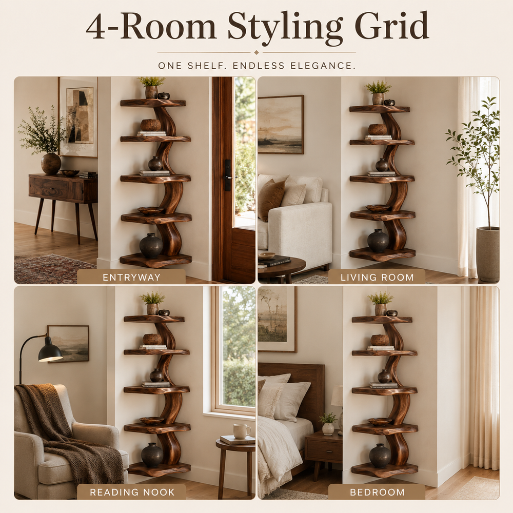 Rowan Organic Wood Wall Shelf - Design 022 - product image 11