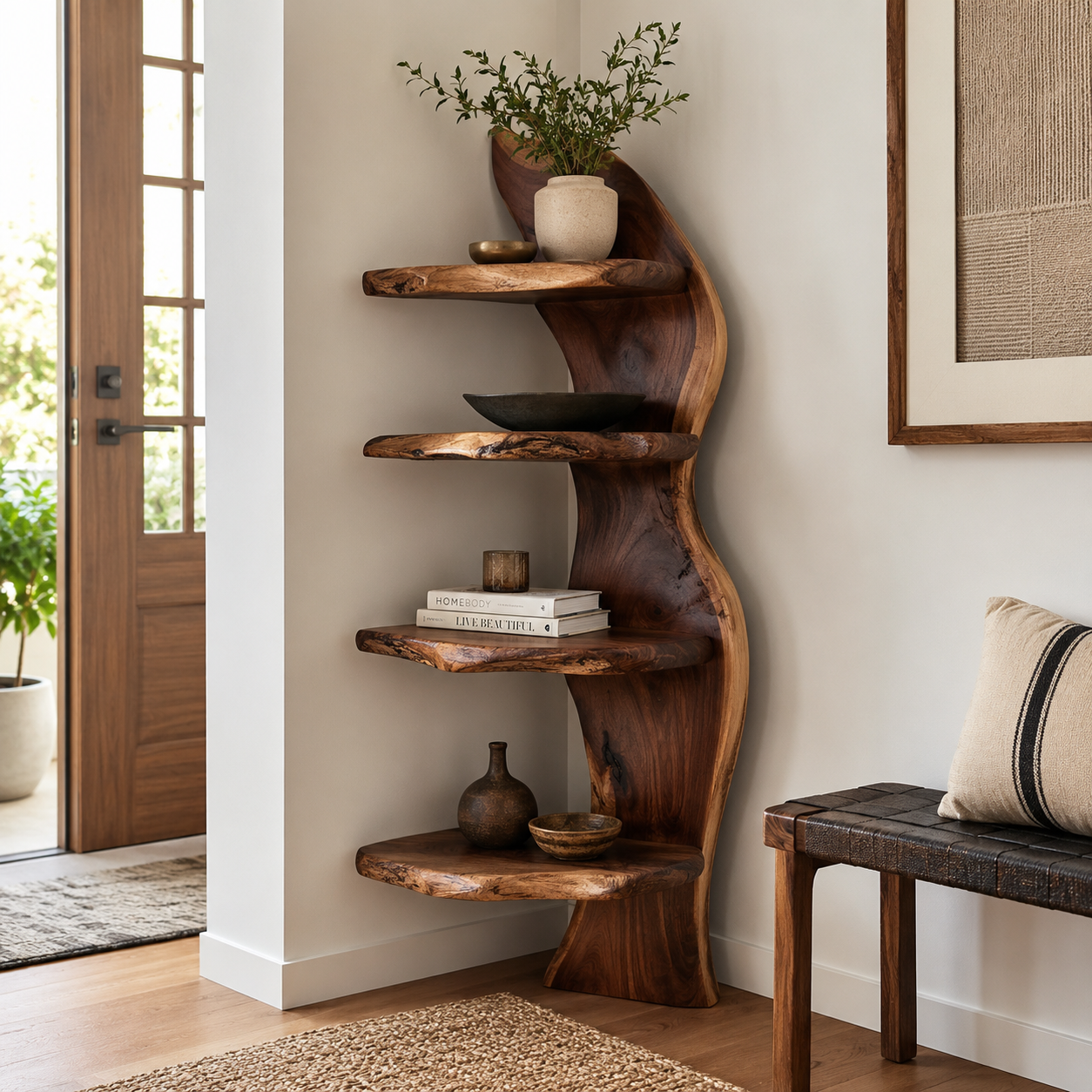 Marin Live Edge Floating Shelf - Design 023 - main view