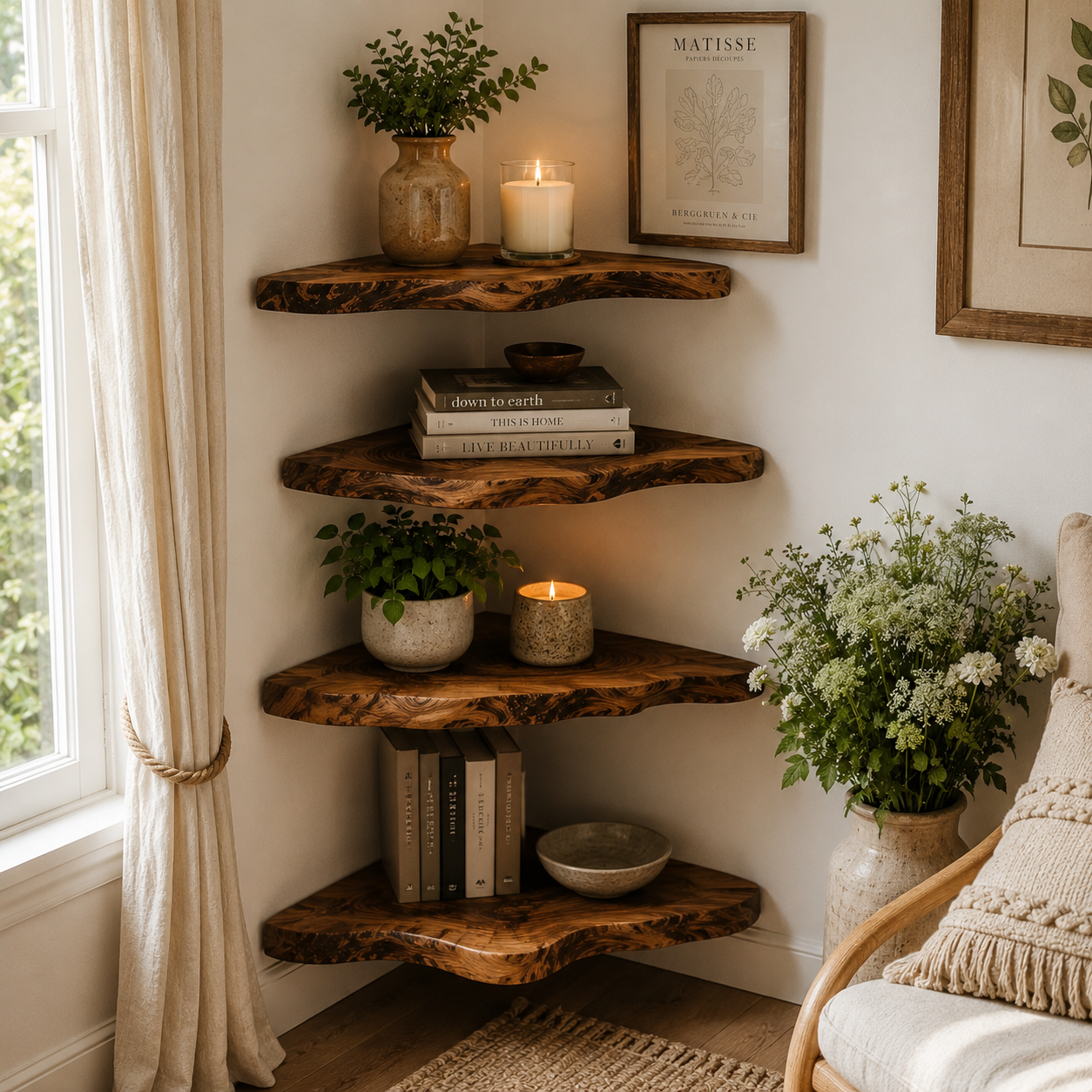Soren Solid Wood Display Shelf - Design 025 - main view