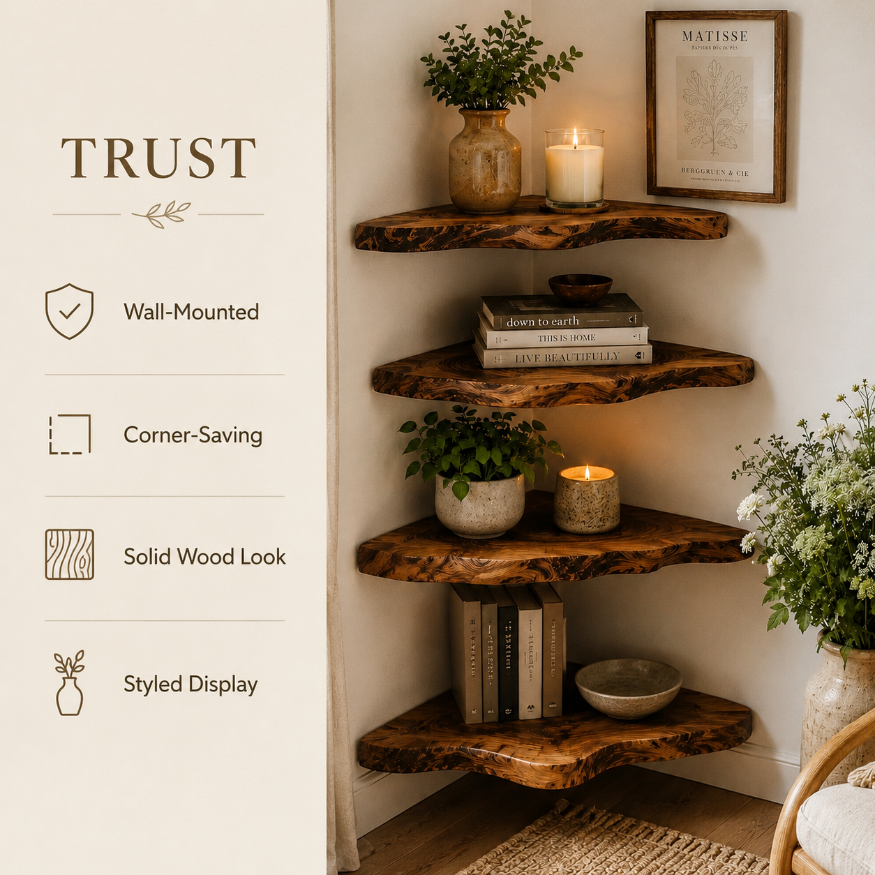 Soren Solid Wood Display Shelf - Design 025 - product image 10