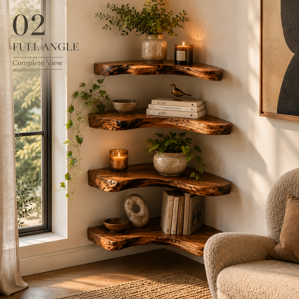Elara Curved Floating Shelf - Design 026 - product image 03