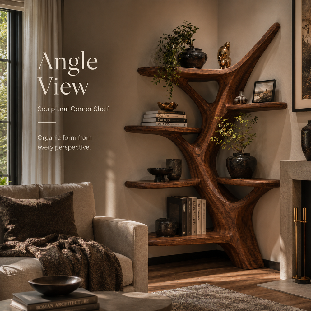 Calder Warm Wood Floating Shelf - Design 028 - product image 03