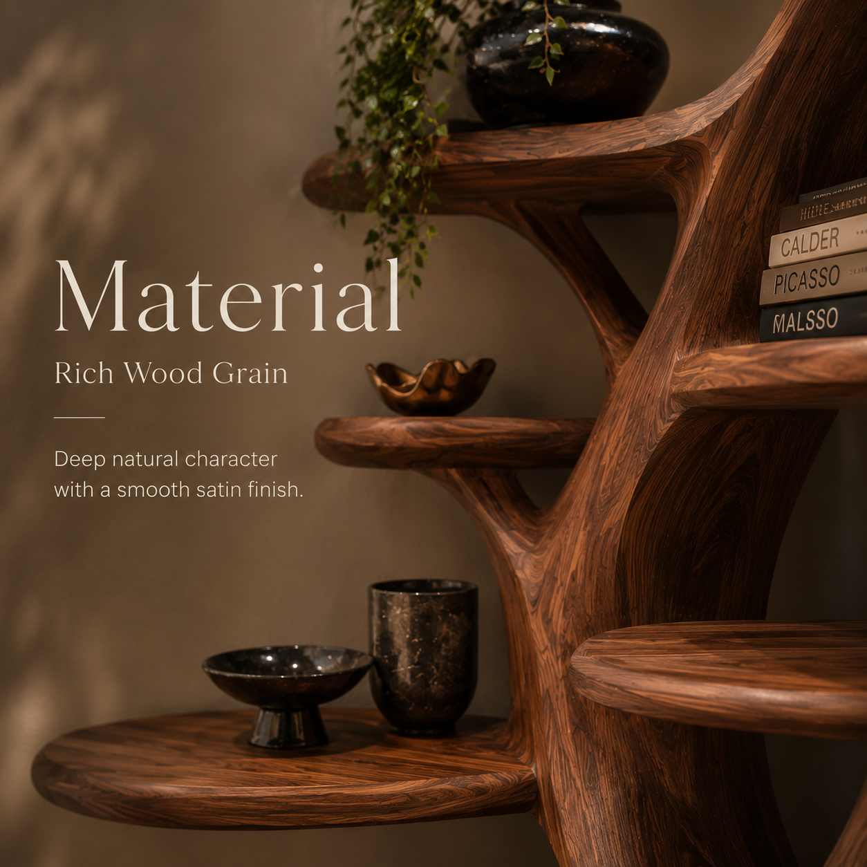 Calder Warm Wood Floating Shelf - Design 028 - product image 05