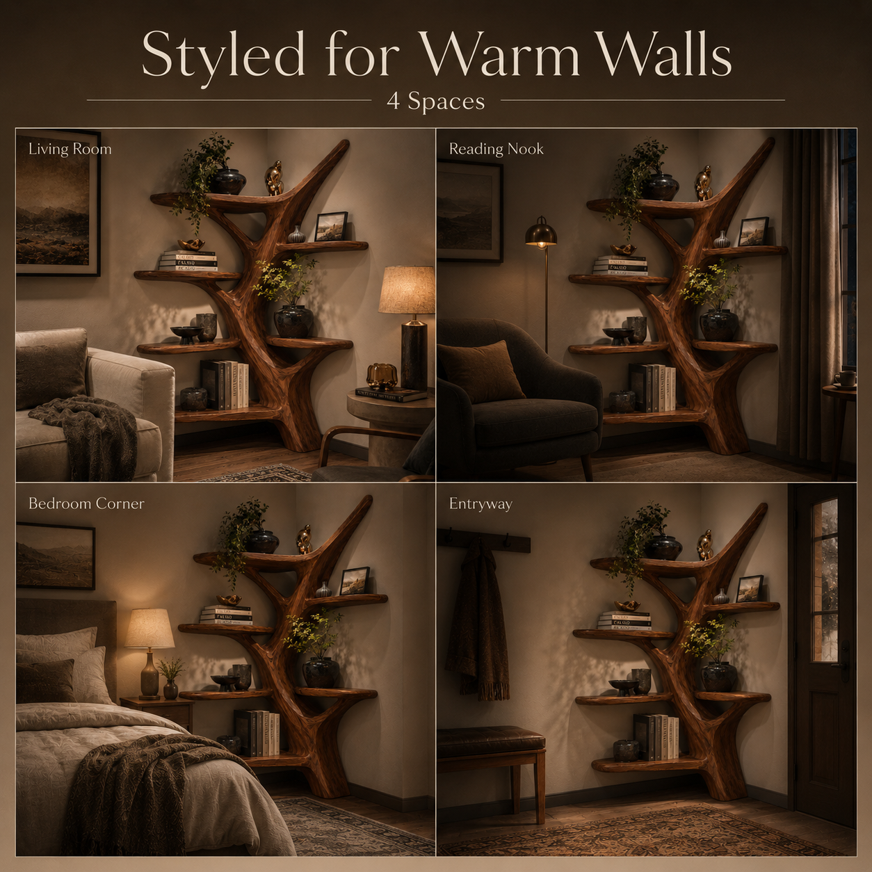 Calder Warm Wood Floating Shelf - Design 028 - product image 10