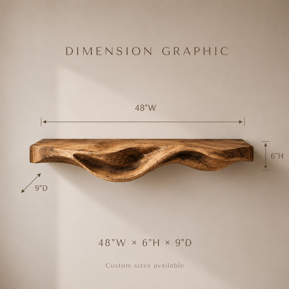 Vale Modern Solid Wood Shelf - Design 035 - product image 07
