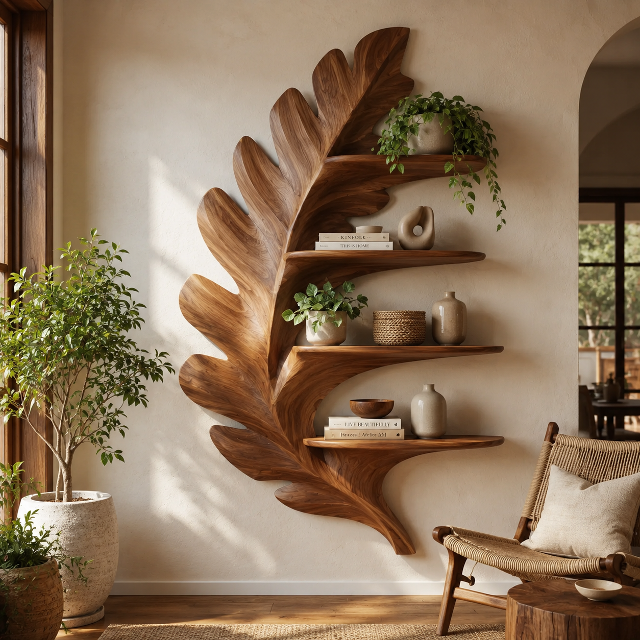 Alden Warm Walnut Wall Shelf - Design 037 - main view