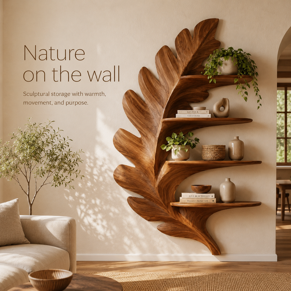 Alden Warm Walnut Wall Shelf - Design 037 - product image 02