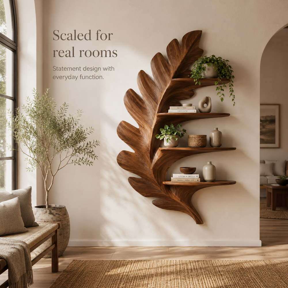 Alden Warm Walnut Wall Shelf - Design 037 - product image 04