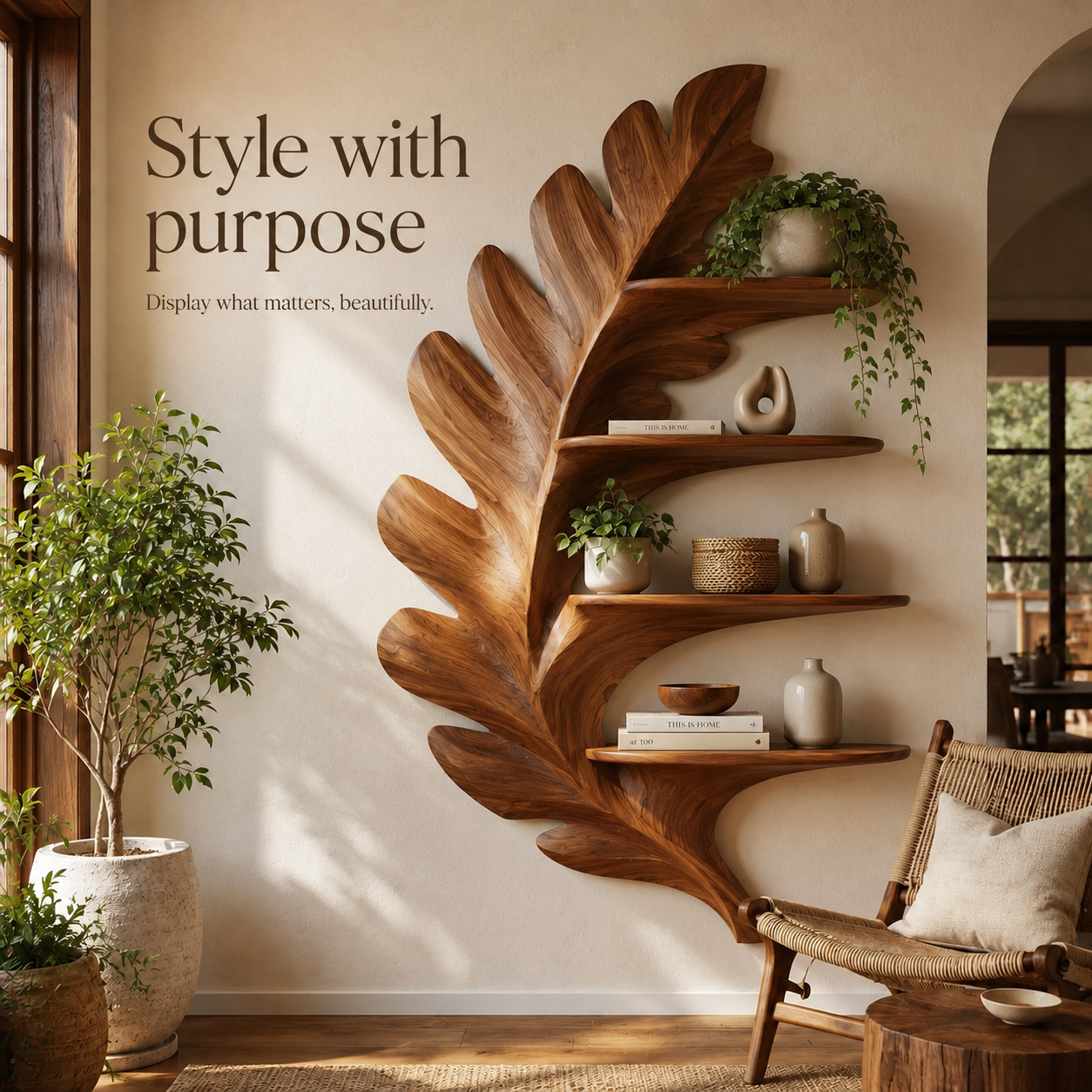 Alden Warm Walnut Wall Shelf - Design 037 - product image 07