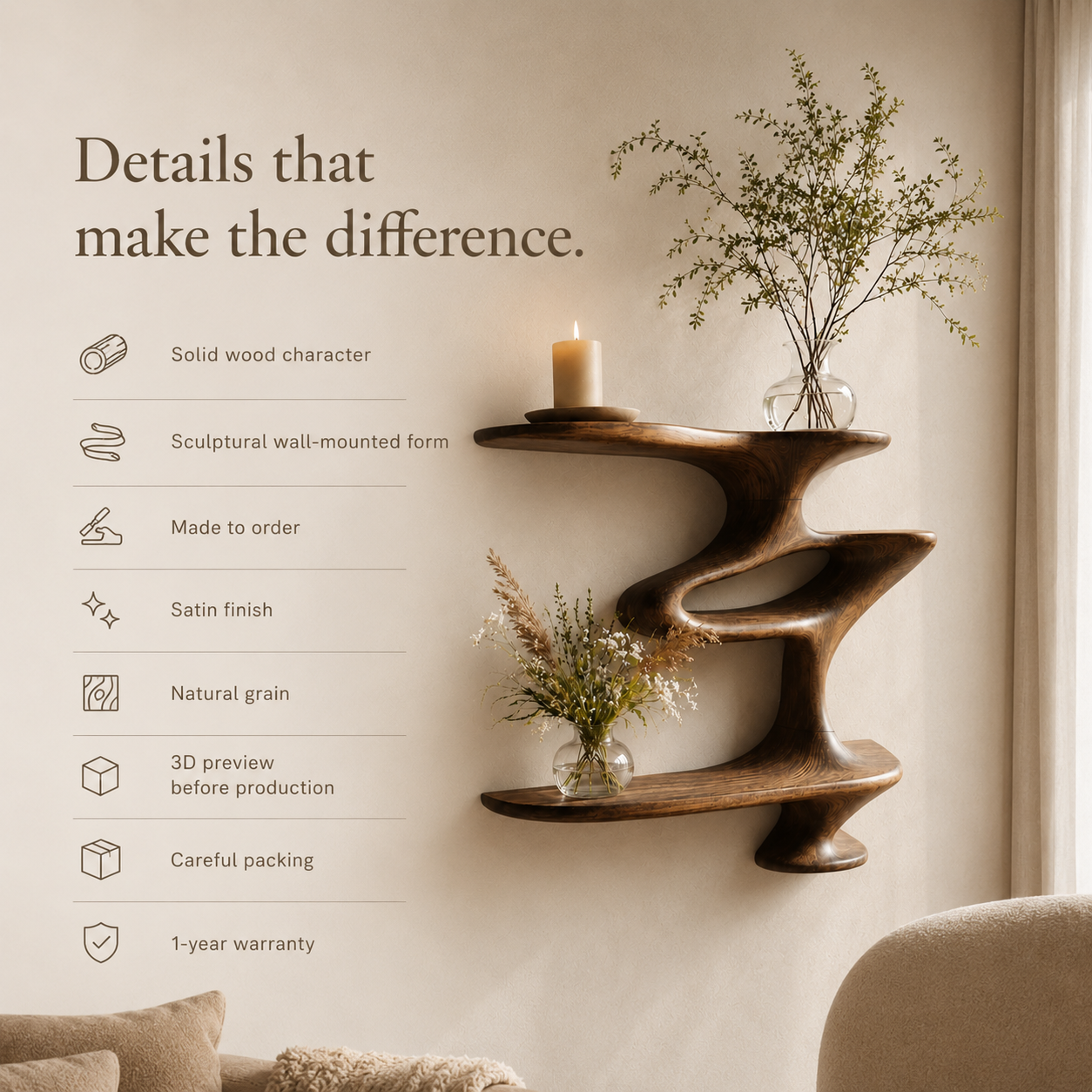 Eira Statement Floating Shelf - Design 038 - product image 10