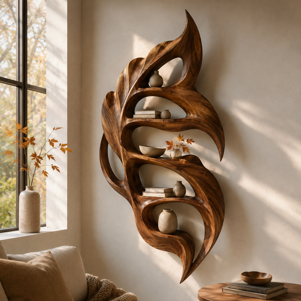 Aurelle Sculptural Floating Shelf - Design 041 - main view