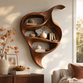 Rowan Organic Wood Wall Shelf - Design 042 - main view