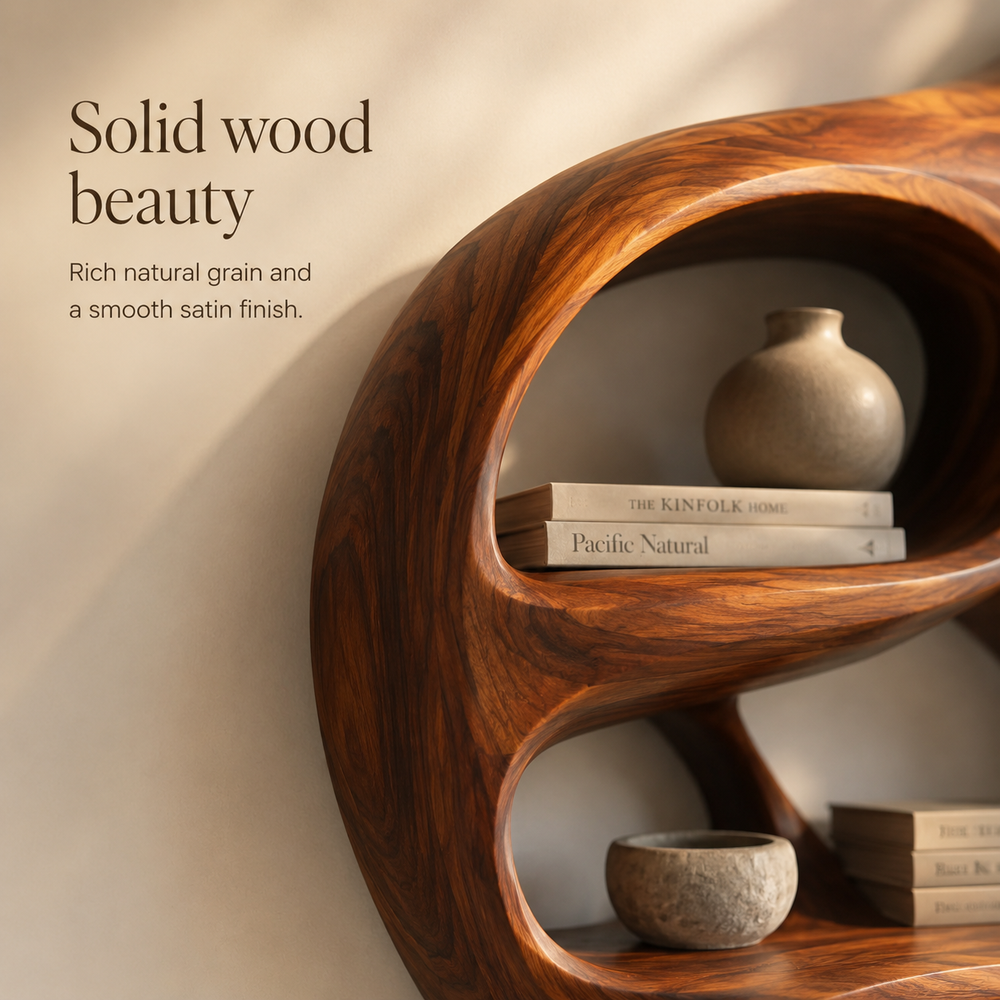 Rowan Organic Wood Wall Shelf - Design 042 - product image 05