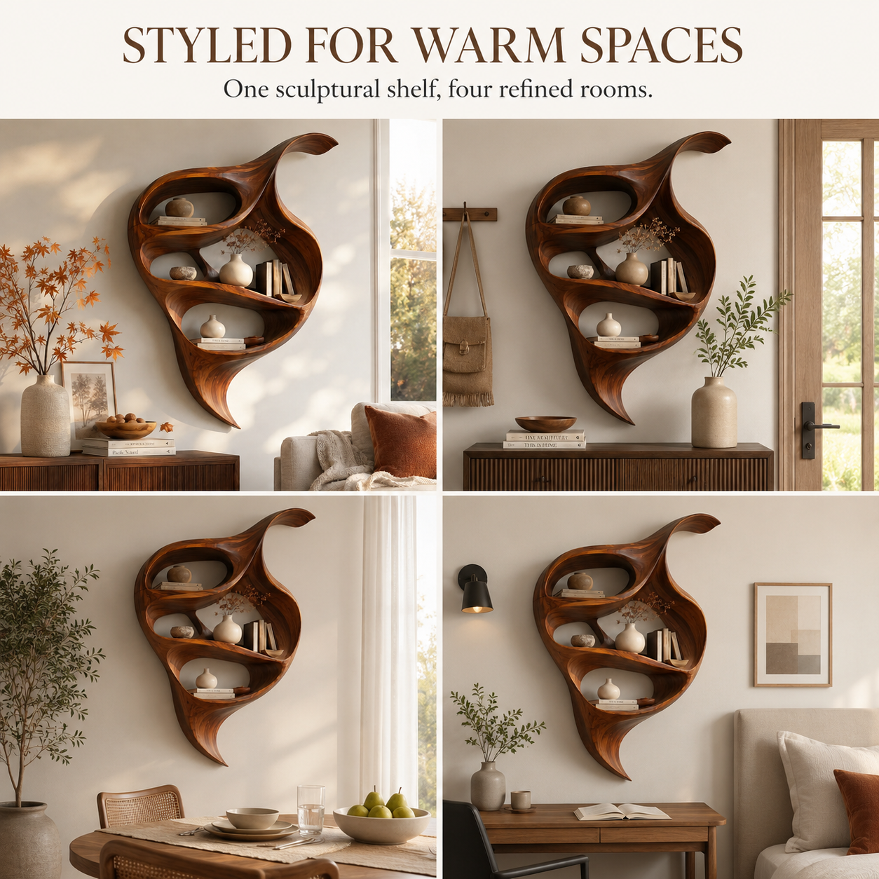 Rowan Organic Wood Wall Shelf - Design 042 - product image 10