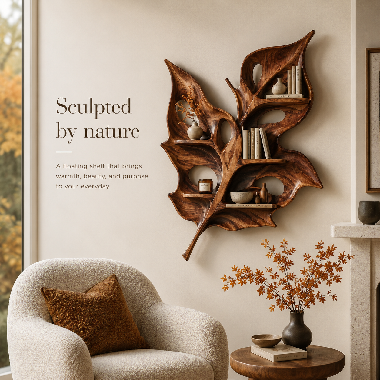 Marin Live Edge Floating Shelf - Design 043 - product image 02
