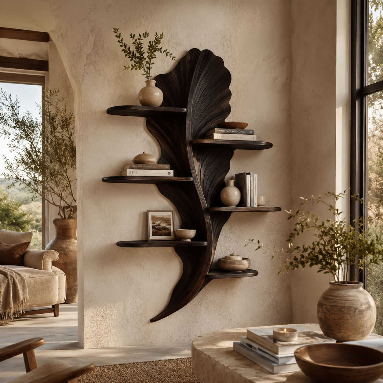 Elara Curved Floating Shelf - Design 046 - main view