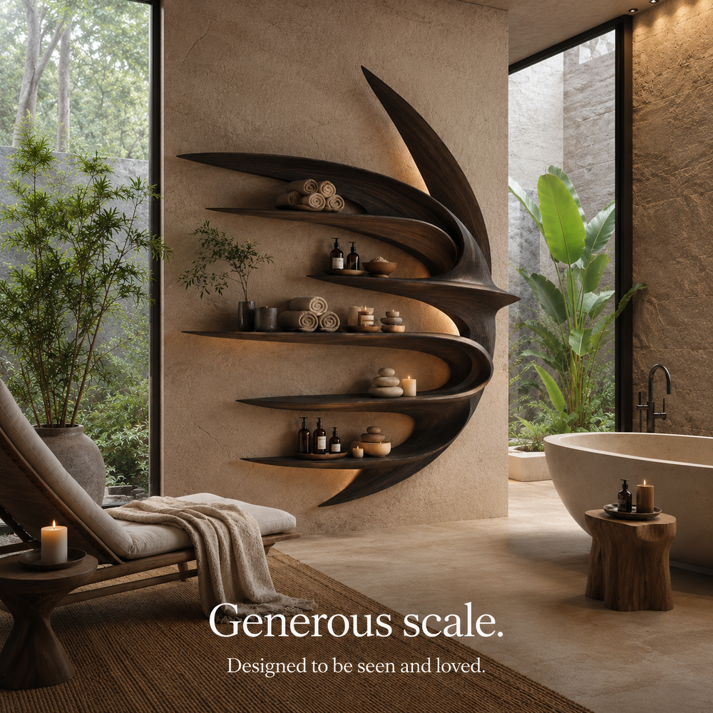 Calder Warm Wood Floating Shelf - Design 048 - product image 04