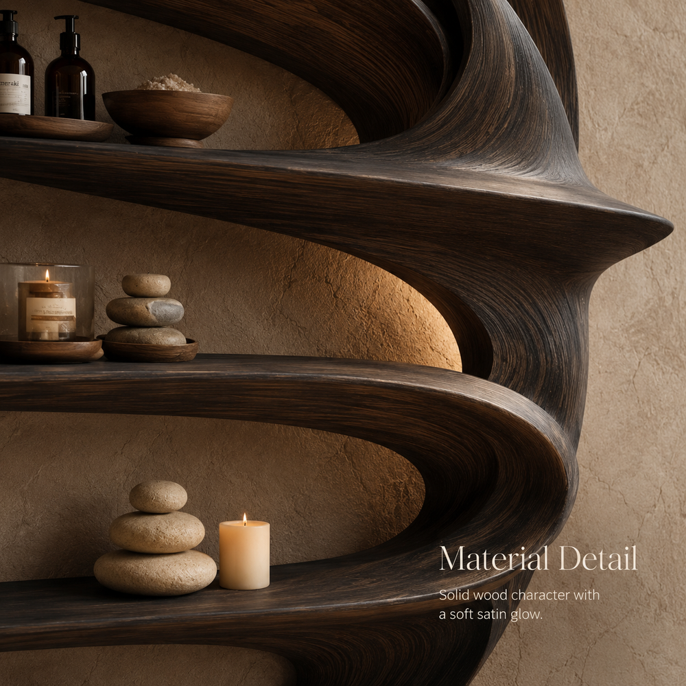 Calder Warm Wood Floating Shelf - Design 048 - product image 05