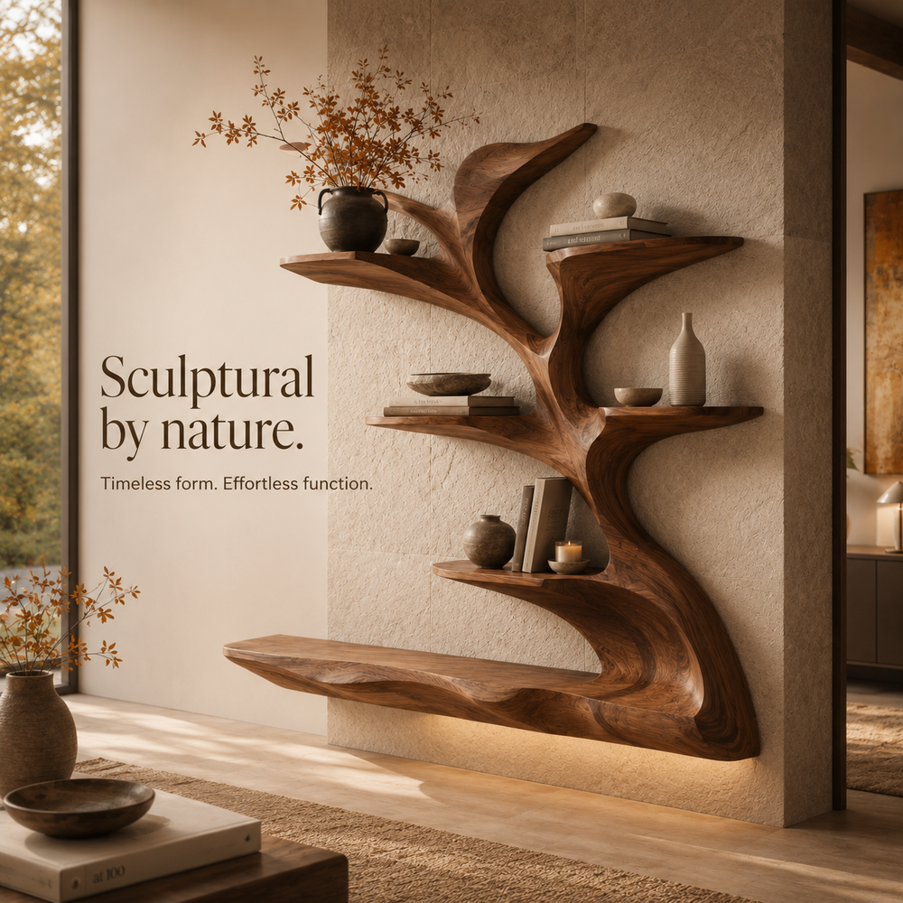 Orin Flowing Wood Floating Shelf - Design 051 - product image 03