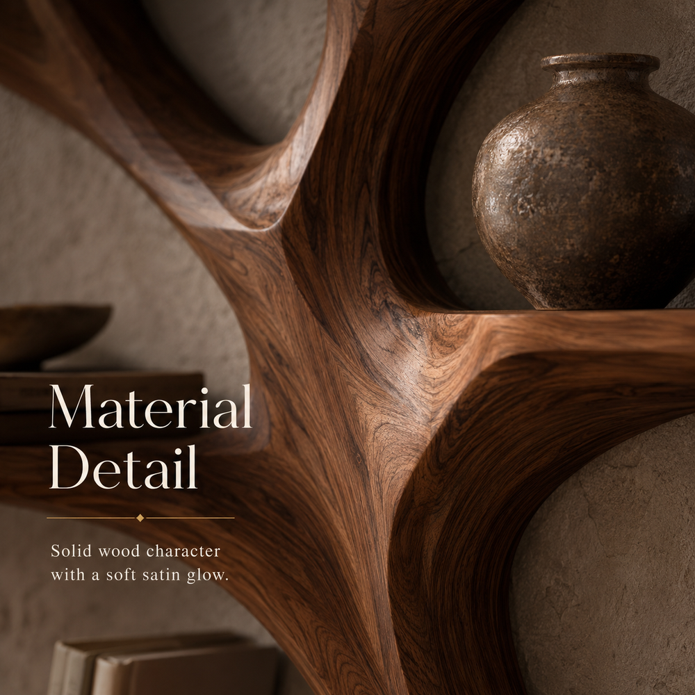Orin Flowing Wood Floating Shelf - Design 051 - product image 05