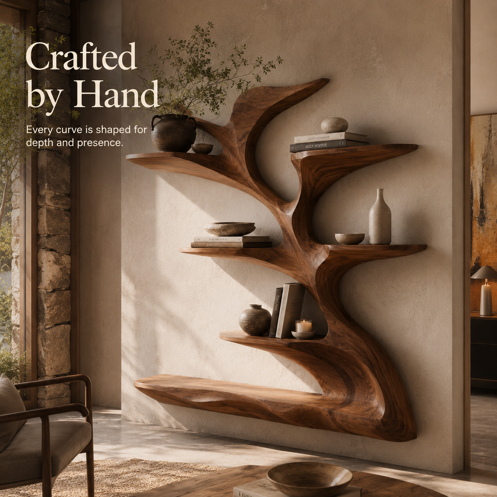 Orin Flowing Wood Floating Shelf - Design 051 - product image 06