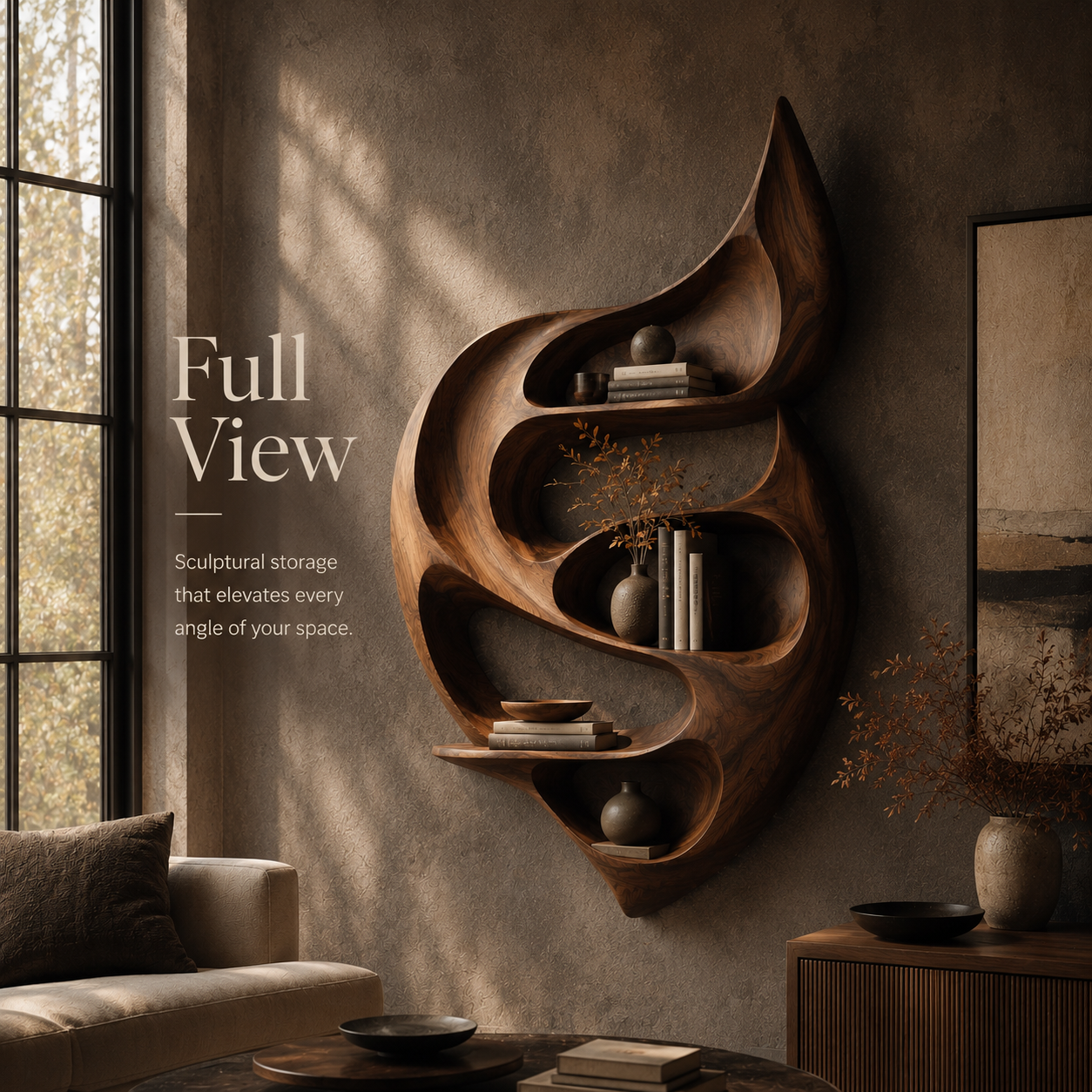 Brielle Sculpted Wood Shelf - Design 054 - product image 03