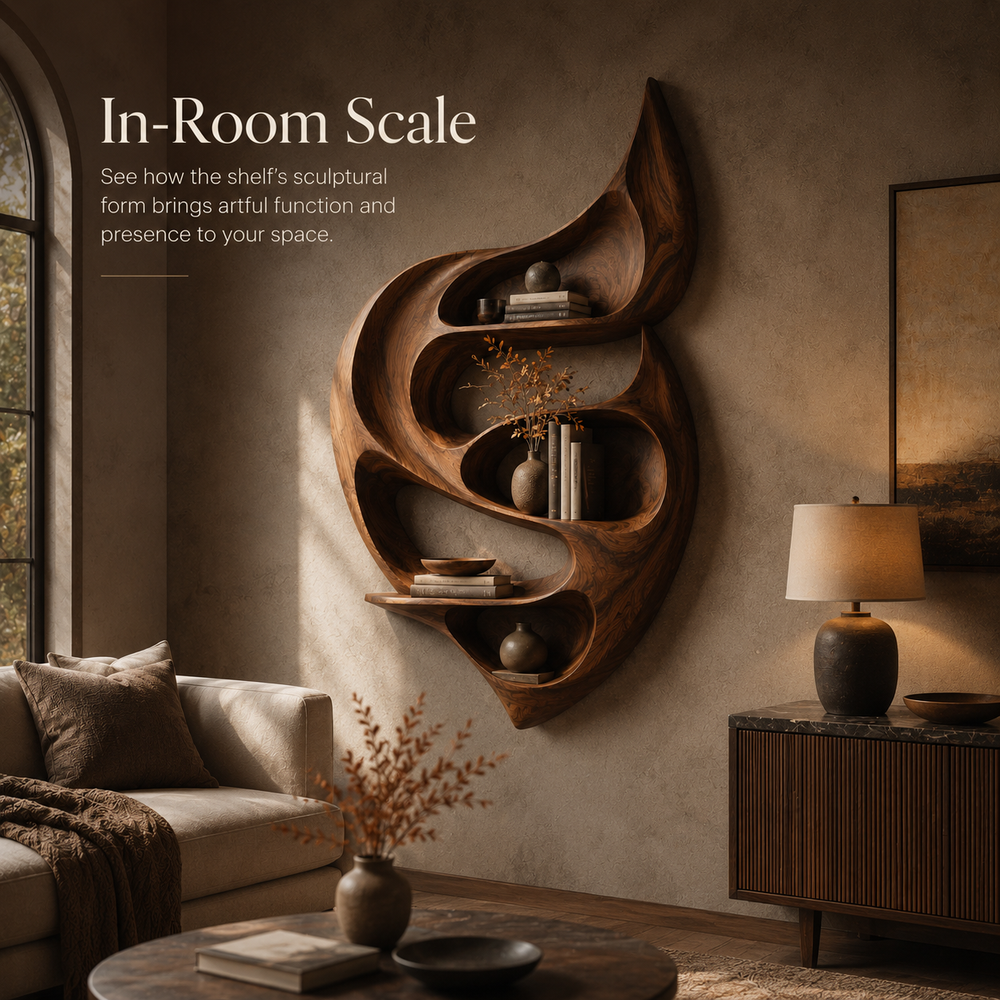Brielle Sculpted Wood Shelf - Design 054 - product image 05