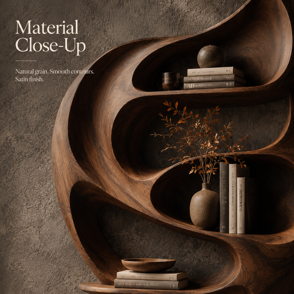 Brielle Sculpted Wood Shelf - Design 054 - product image 06