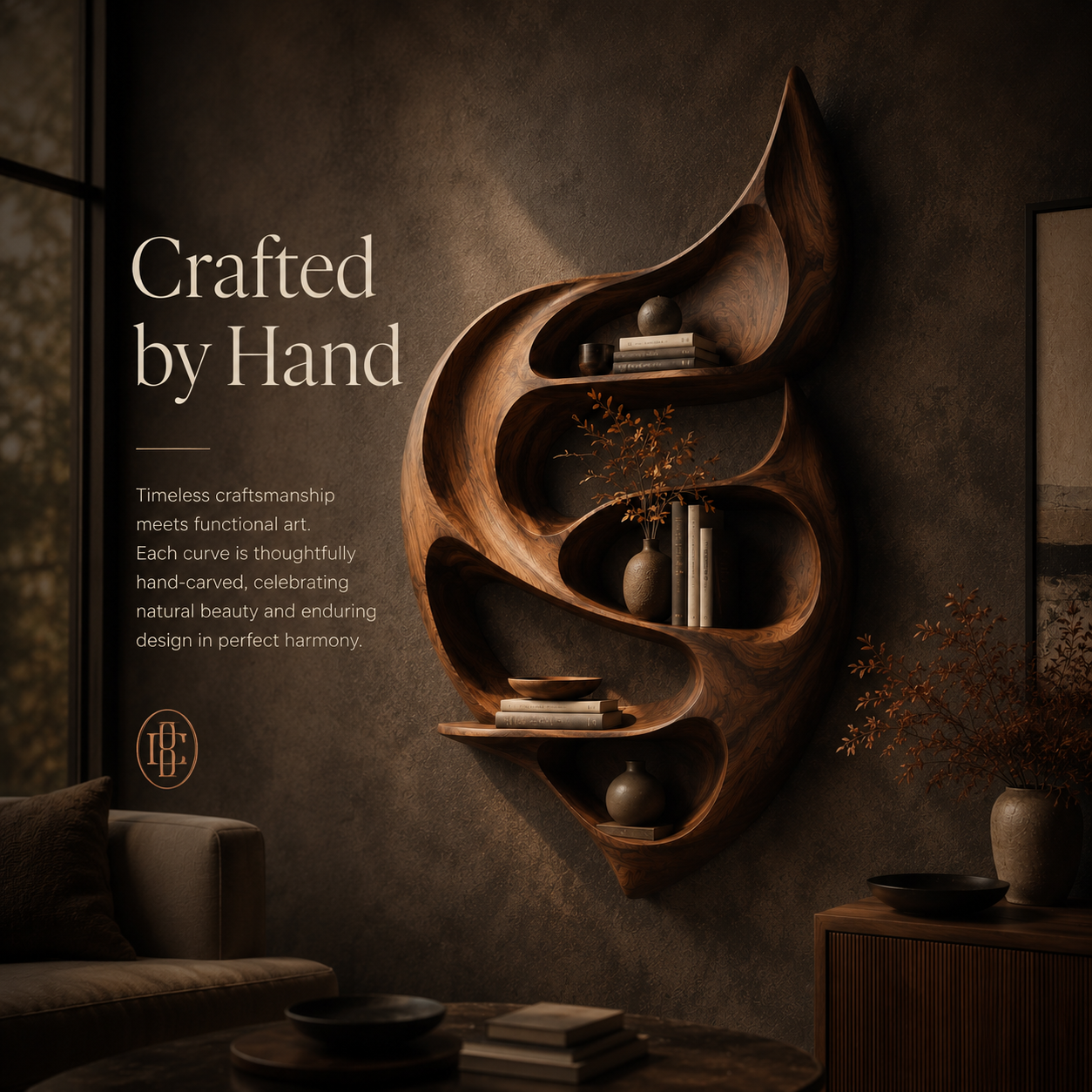 Brielle Sculpted Wood Shelf - Design 054 - product image 07