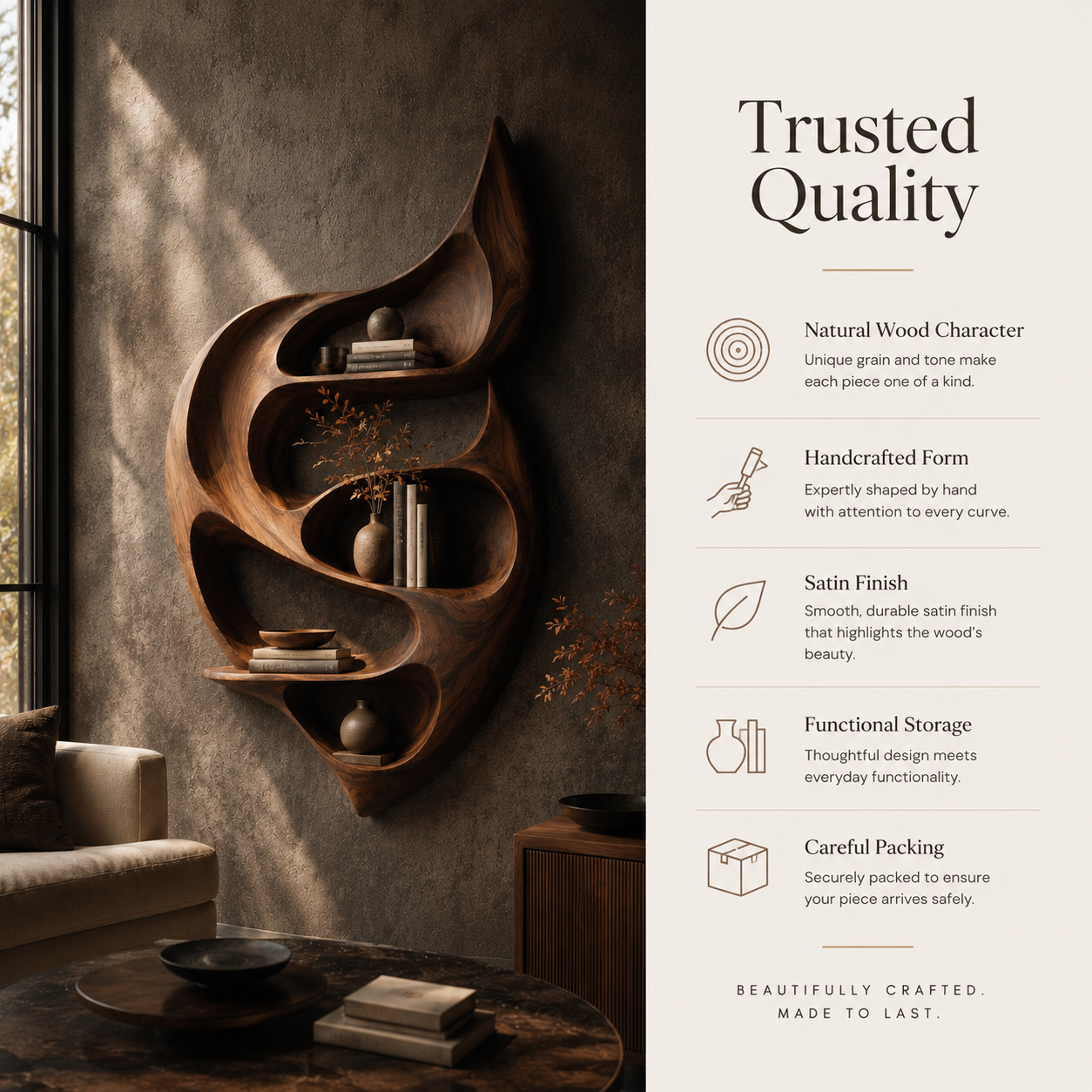 Brielle Sculpted Wood Shelf - Design 054 - product image 10