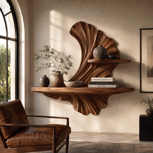 Vale Modern Solid Wood Shelf - Design 055 - main view