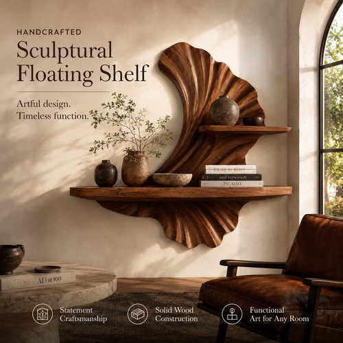 Vale Modern Solid Wood Shelf - Design 055 - product image 02