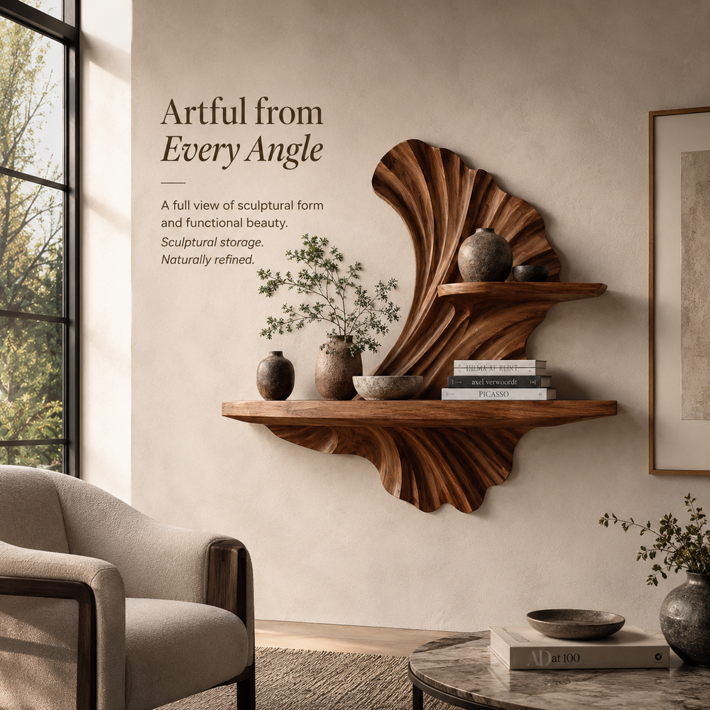 Vale Modern Solid Wood Shelf - Design 055 - product image 03