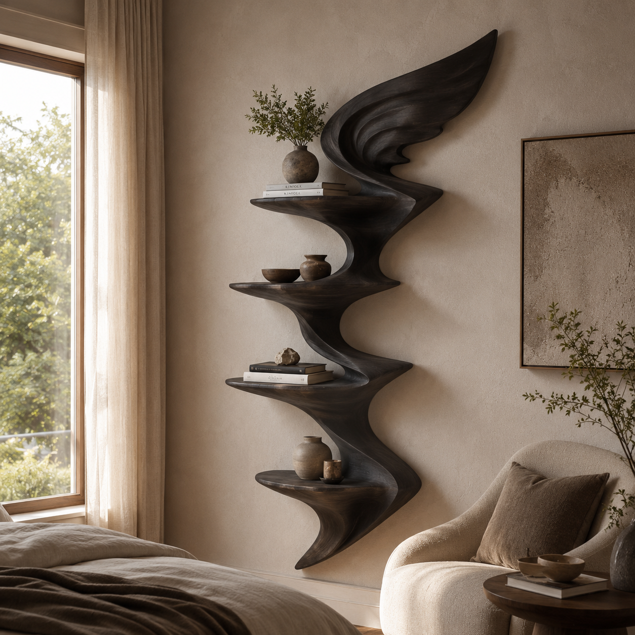 Celine Curved Display Shelf - Design 056 - main view