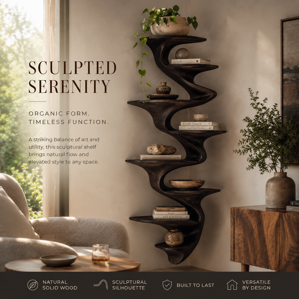 Alden Warm Walnut Wall Shelf - Design 057 - product image 02