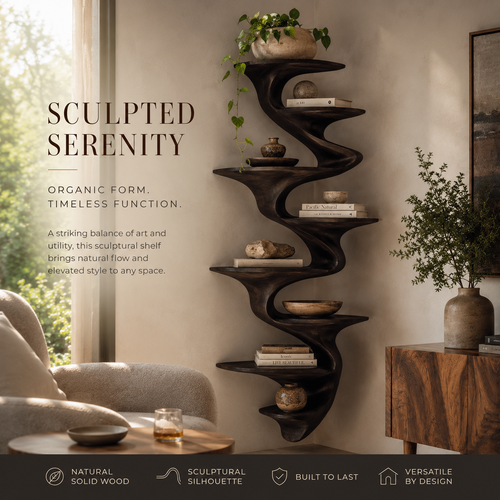 Alden Warm Walnut Wall Shelf - Design 057 - product image 02