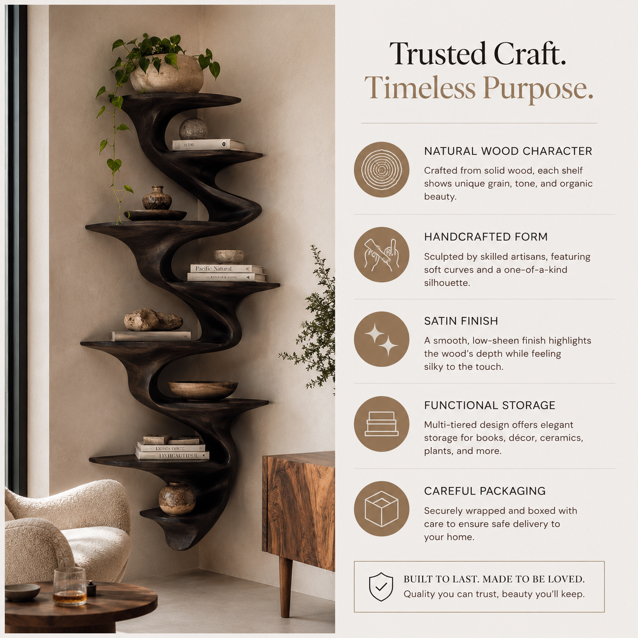 Alden Warm Walnut Wall Shelf - Design 057 - product image 10