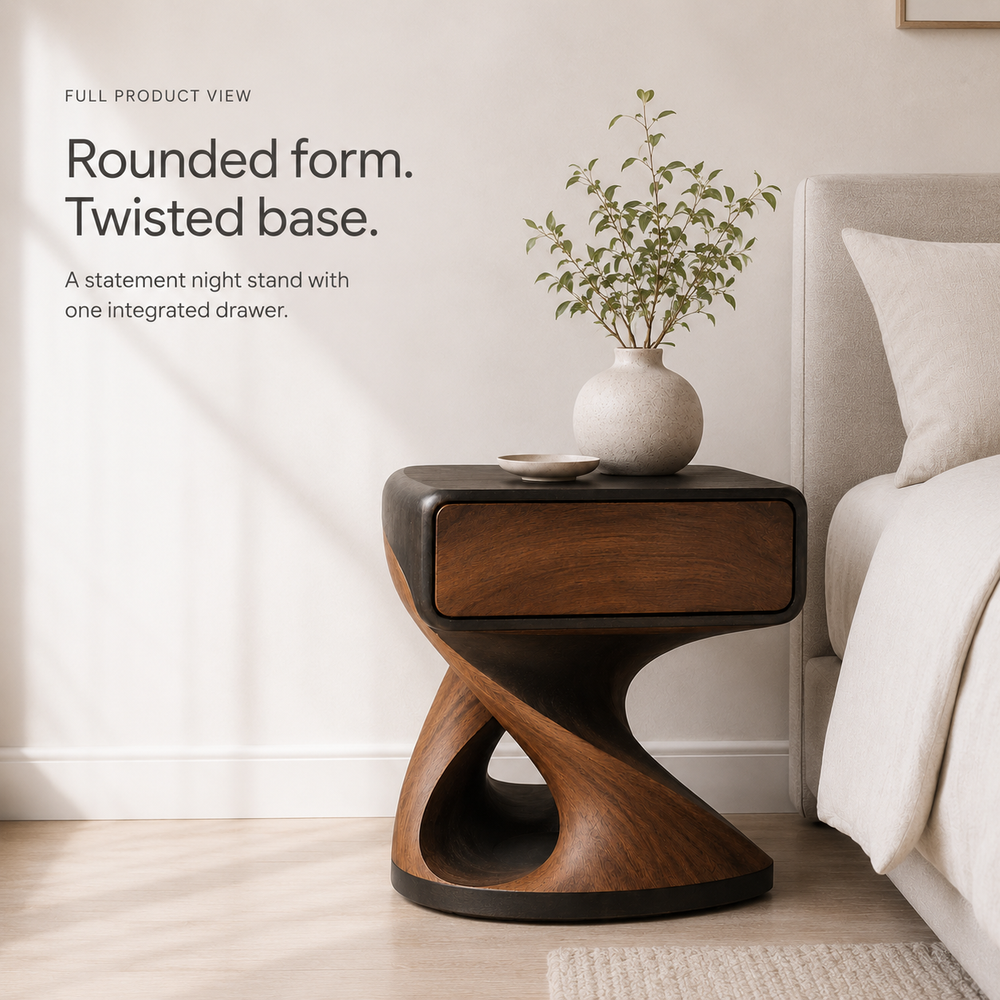 Brielle Sculpted Bedside Table - Design 002 - product image 03