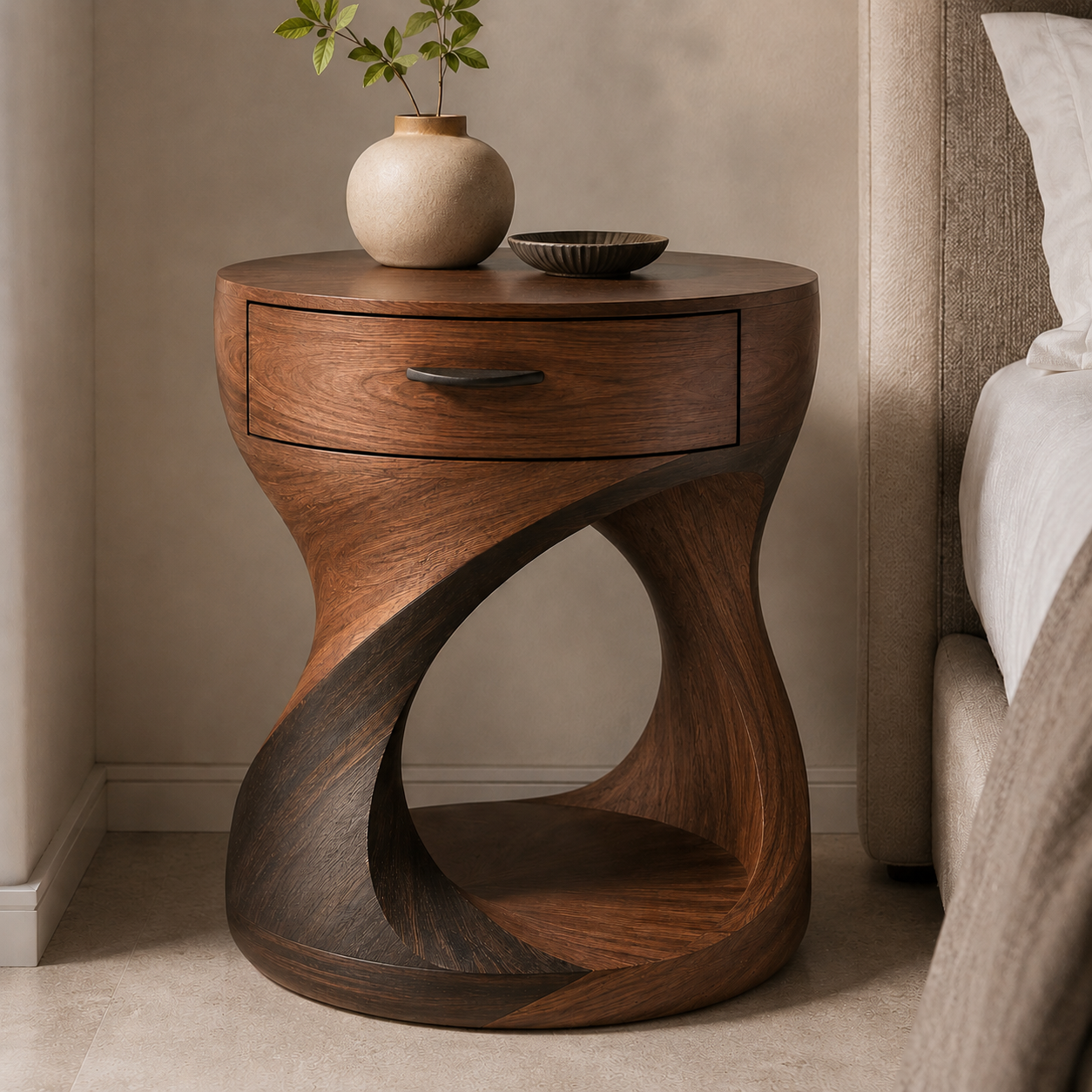 Celine Warm Modern Night Stand - Design 003 - main view