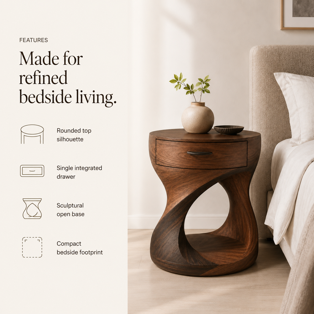 Celine Warm Modern Night Stand - Design 003 - product image 09