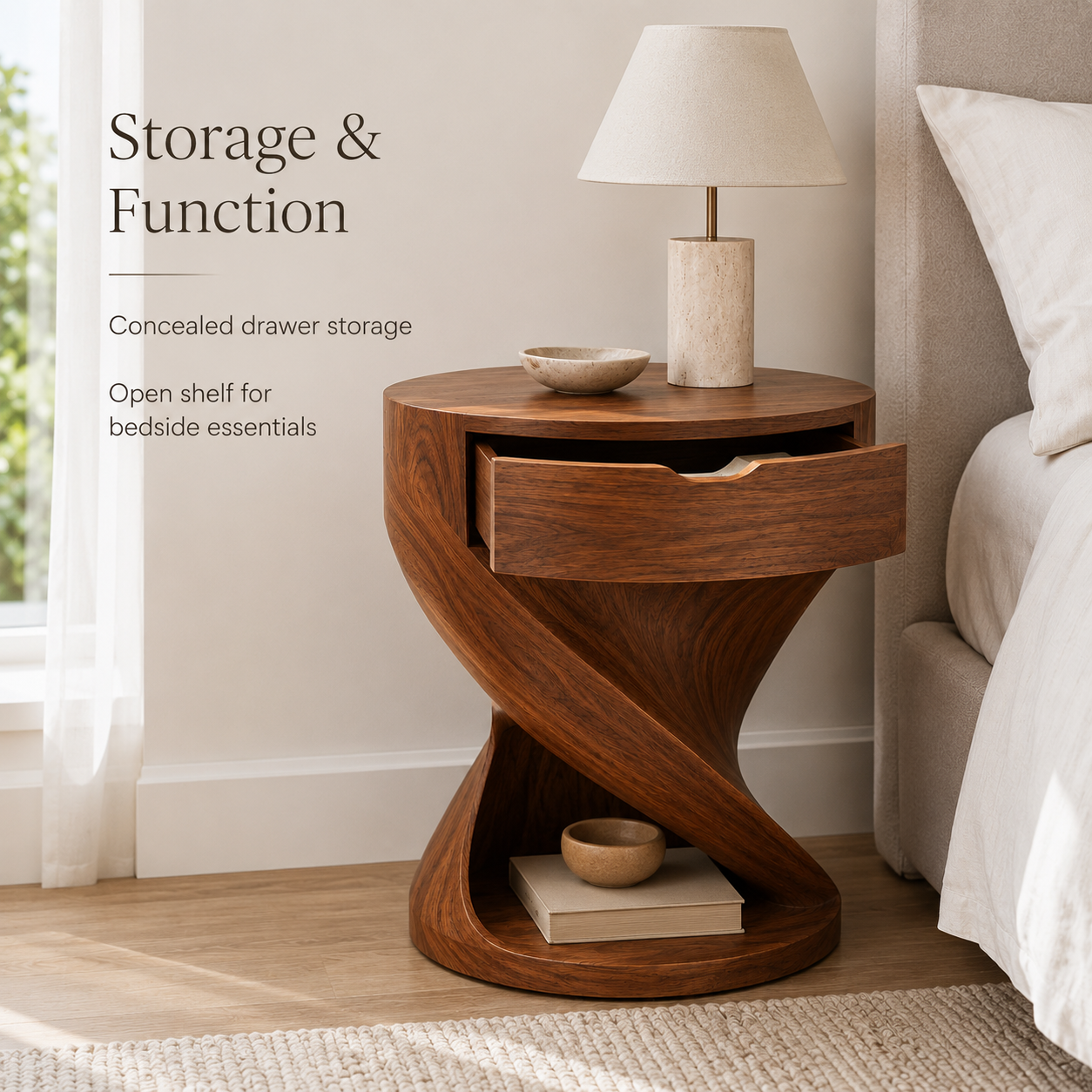 Darian Organic Bedside Table - Design 004 - product image 07