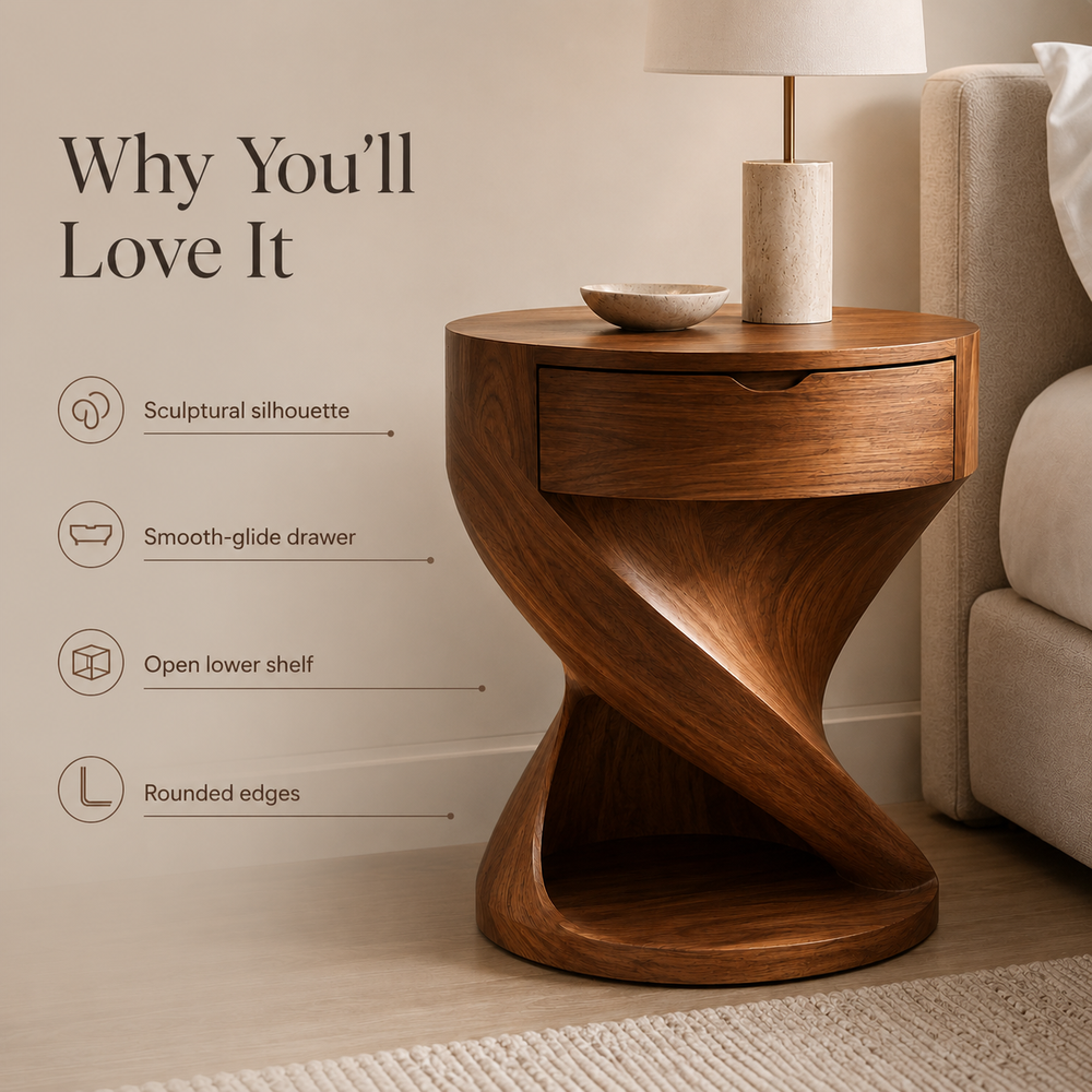 Darian Organic Bedside Table - Design 004 - product image 09