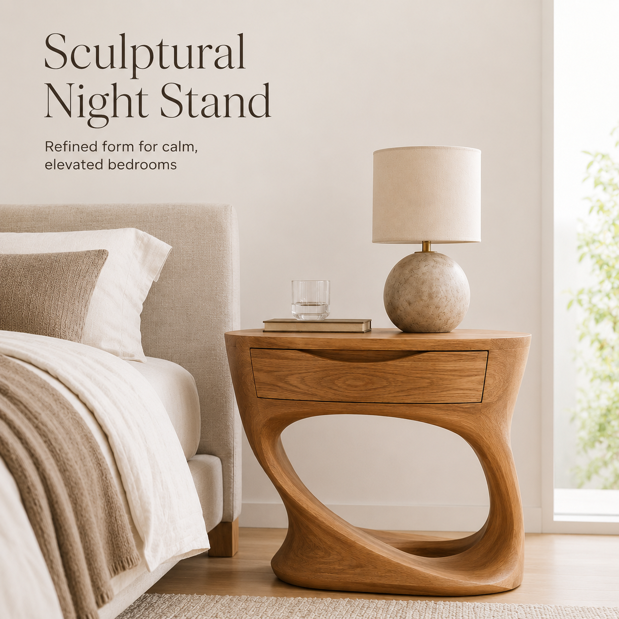 Isla Soft Curve Bedside Table - Design 006 - product image 02