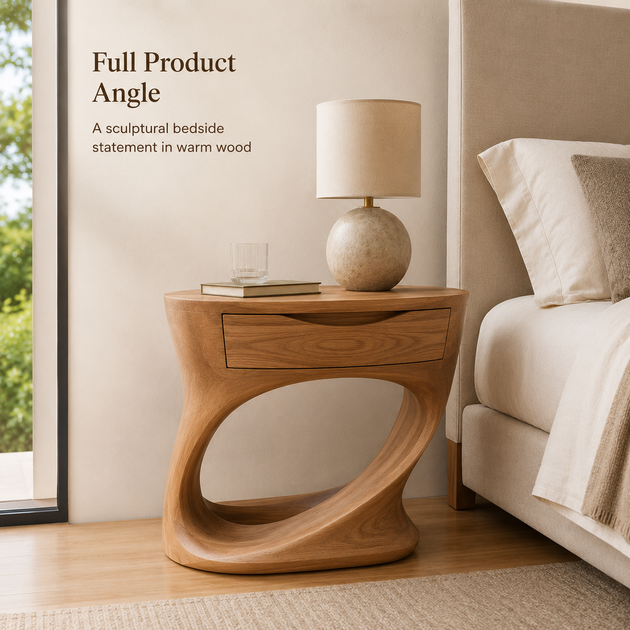 Isla Soft Curve Bedside Table - Design 006 - product image 03