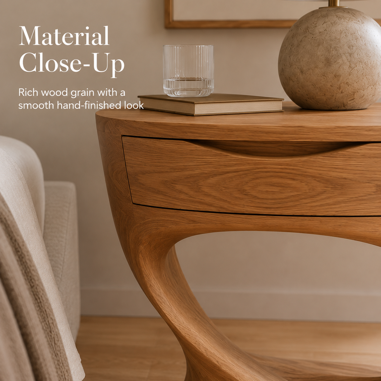 Isla Soft Curve Bedside Table - Design 006 - product image 05