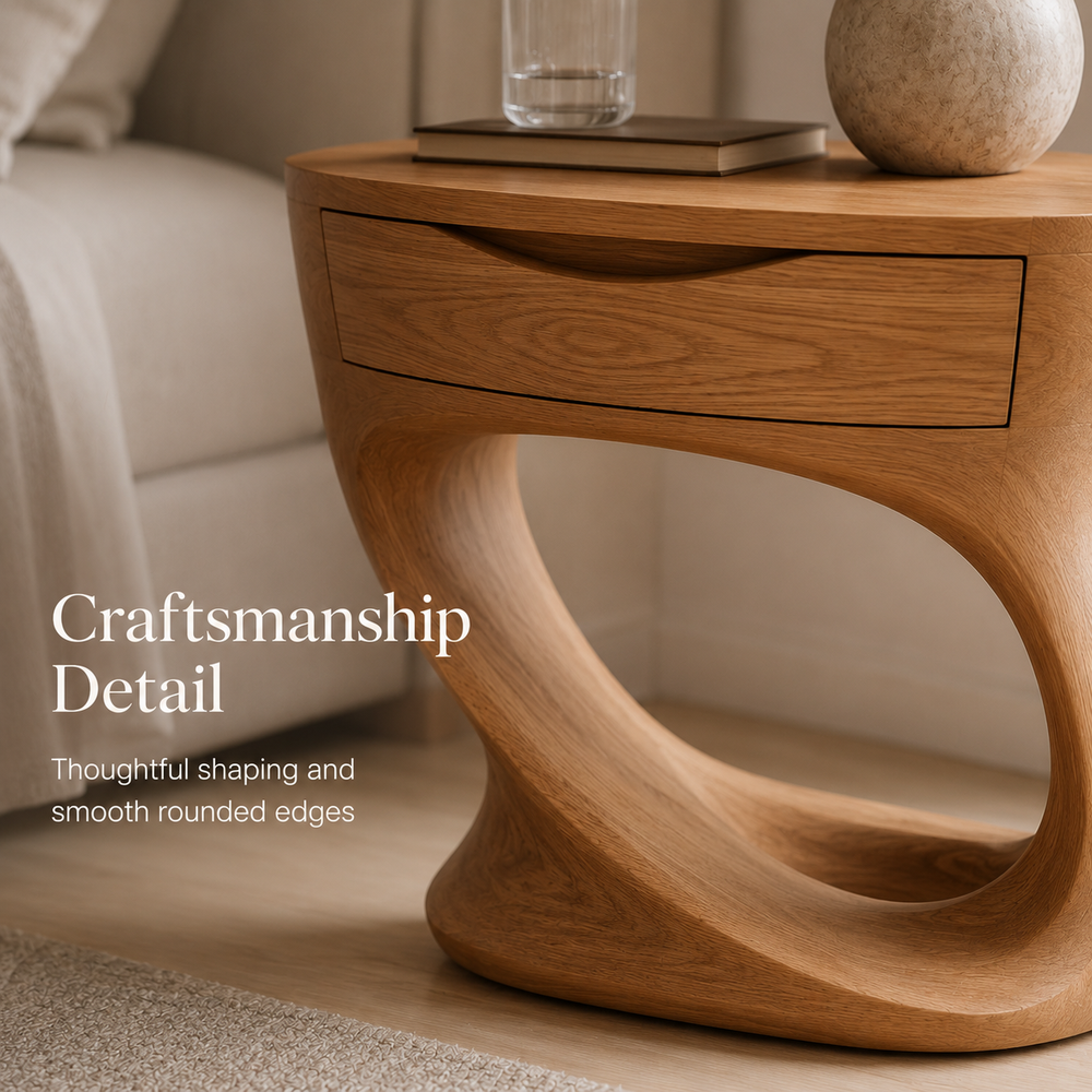 Isla Soft Curve Bedside Table - Design 006 - product image 06