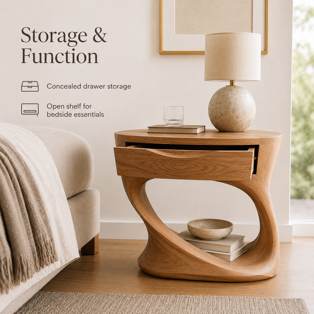 Isla Soft Curve Bedside Table - Design 006 - product image 07