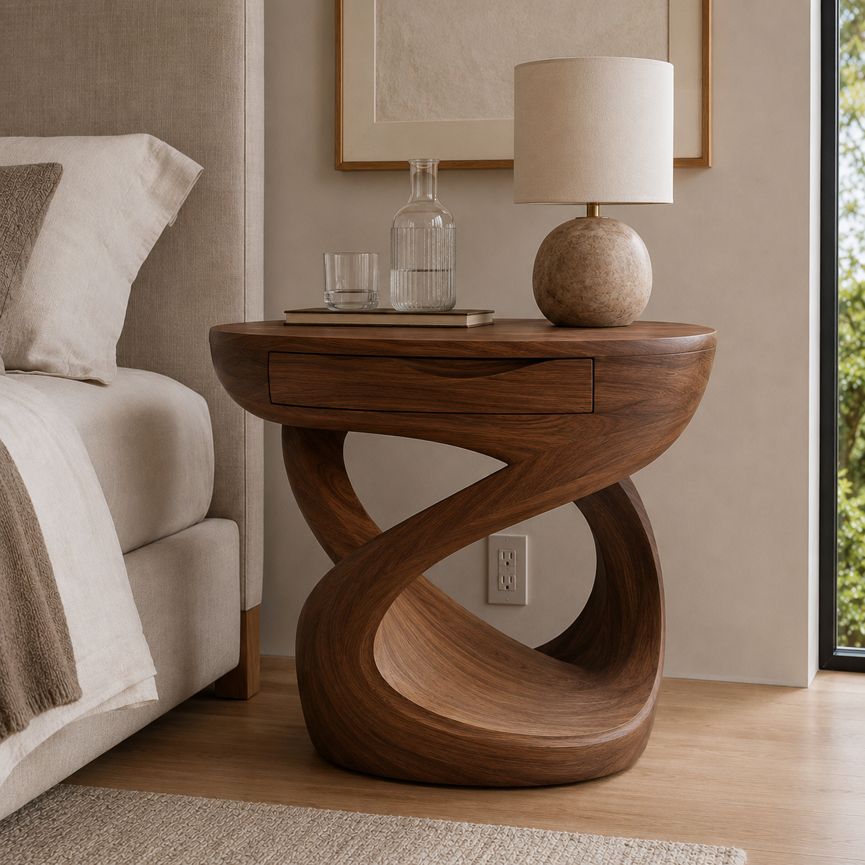 Liora Warm Walnut Night Stand - Design 007 - main view
