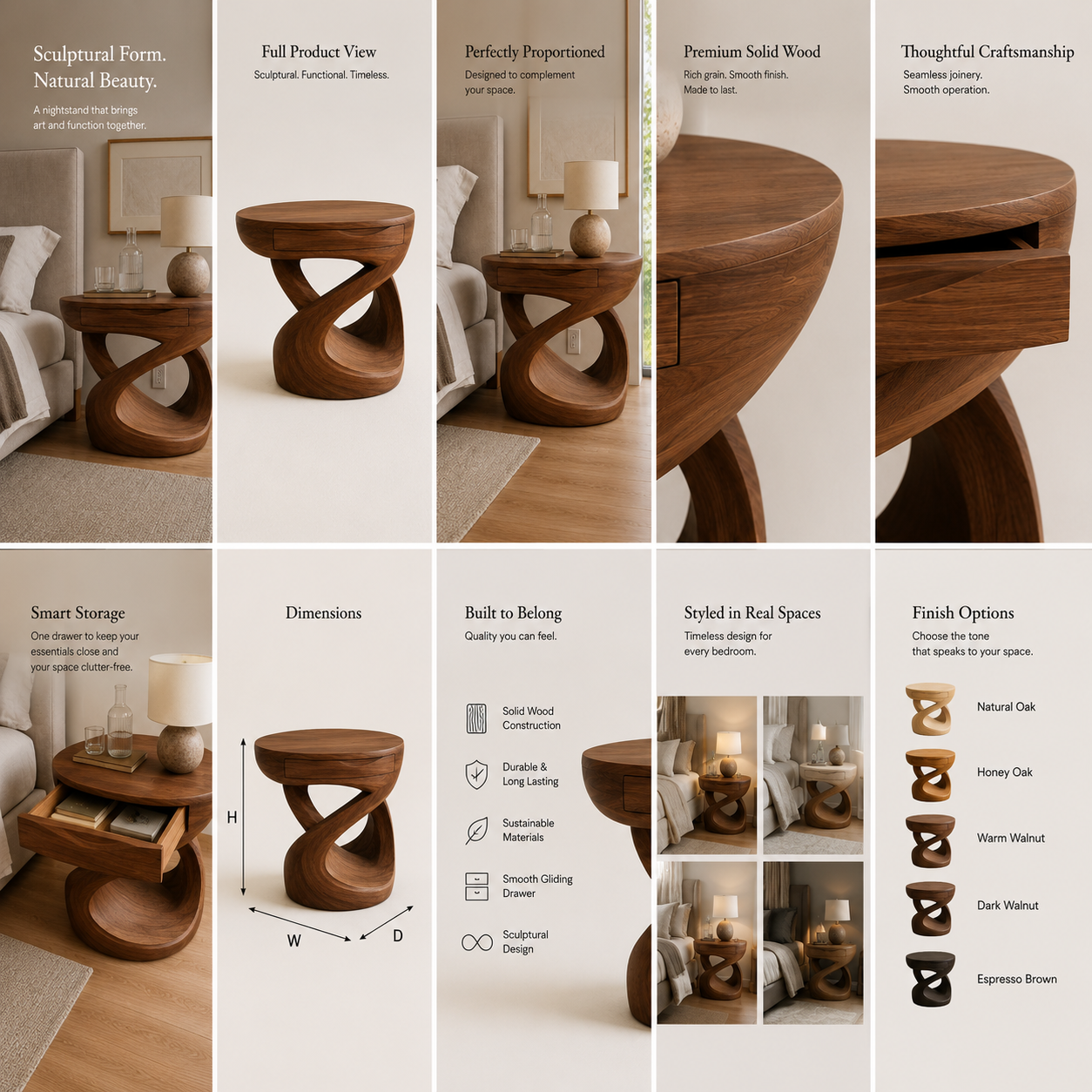 Liora Warm Walnut Night Stand - Design 007 - product image 02